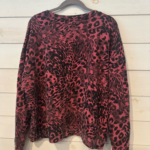 ALLSAINTS Lo Redar Leopard Print Sweatshirt size medium in pink and black - Picture 8 of 12